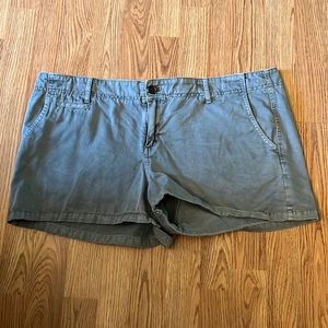 grey/green colored cotton shorts